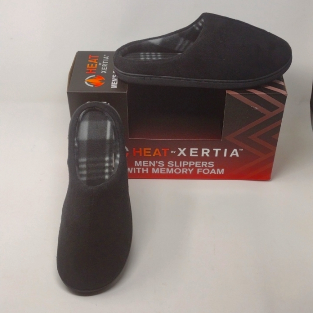 HEAT BY XERTIA mten's Slippers with Memory Foam